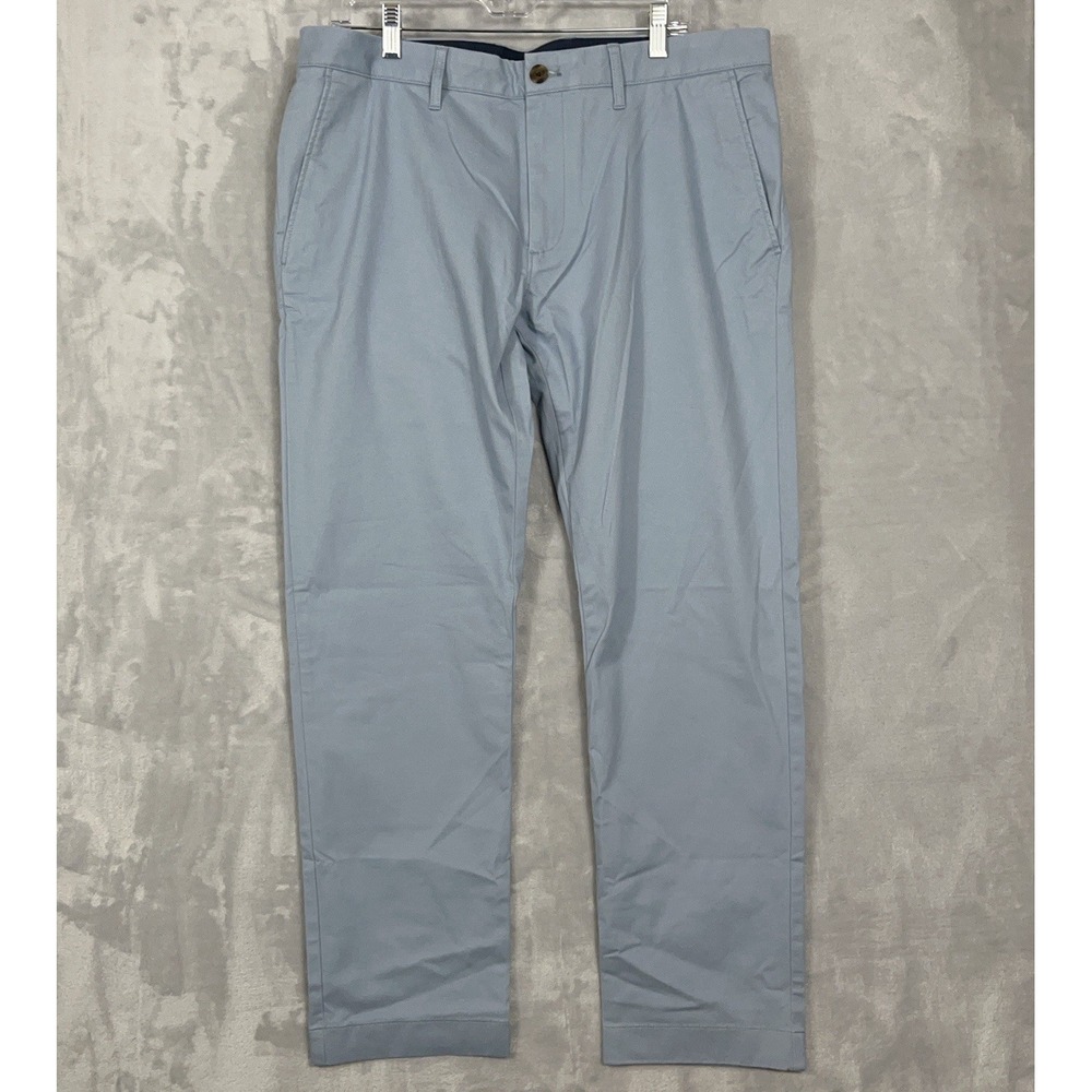 New J.Crew True Temp 365 Chino Pant Mens 36x30 Slim Fit Blue Stretch Preppy Golf